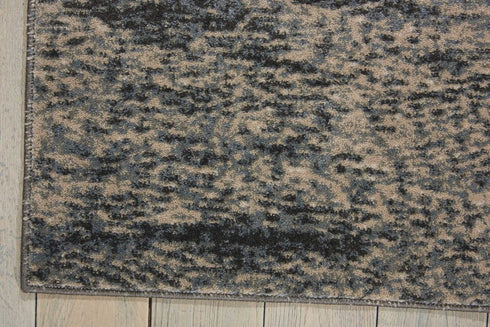 9' X 13' Gray Black and Beige Abstract Non Skid Area Rug