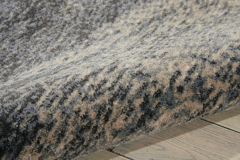 9' X 13' Gray Black and Beige Abstract Non Skid Area Rug