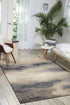 9' X 13' Gray Black and Beige Abstract Non Skid Area Rug