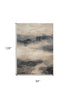 9' X 13' Gray Black and Beige Abstract Non Skid Area Rug