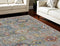 5' X 8' Blue Gray and Green Floral Distressed Non Skid Area Rug