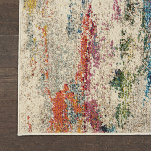8' X 11' Ivory Abstract Power Loom Area Rug