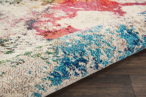8' X 11' Ivory Abstract Power Loom Area Rug