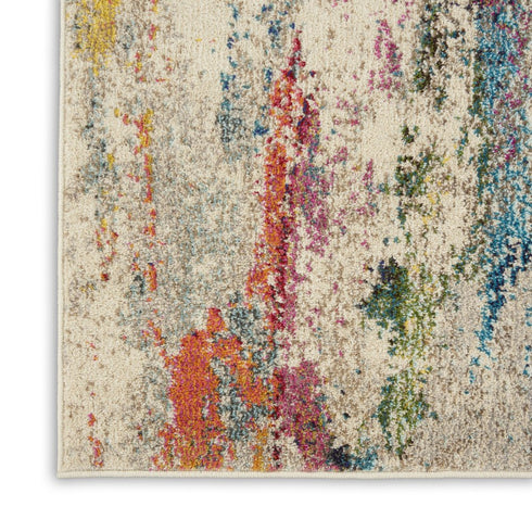 8' X 11' Ivory Abstract Power Loom Area Rug