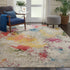8' X 11' Ivory Abstract Power Loom Area Rug