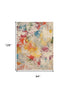 8' X 11' Ivory Abstract Power Loom Area Rug