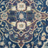 8' Ivory Navy Blue and Yellow Floral Distressed Non Skid Runner Rug