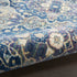 8' Ivory Navy Blue and Yellow Floral Distressed Non Skid Runner Rug