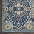 8' Ivory Navy Blue and Yellow Floral Distressed Non Skid Runner Rug