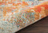8' X 11' Ivory Pink and Orange Abstract Distressed Non Skid Area Rug