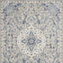 8' X 10' Gray Beige And Blue Floral Medallion Area Rug