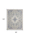 8' X 10' Gray Beige And Blue Floral Medallion Area Rug