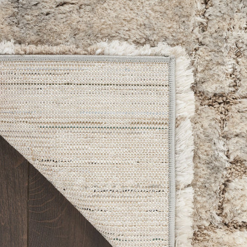 8' X 10' Beige Ivory and Gray Abstract Shag Area Rug