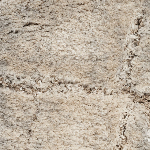 8' X 10' Beige Ivory and Gray Abstract Shag Area Rug