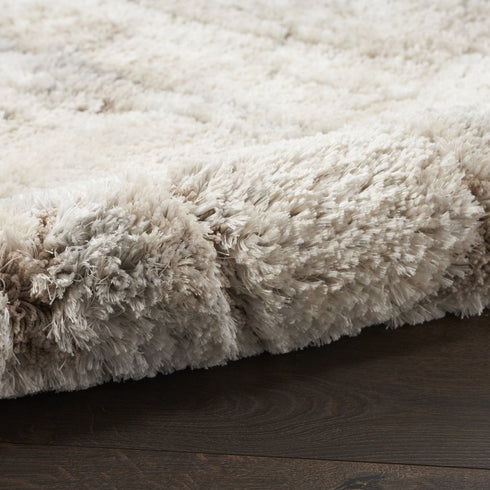 8' X 10' Beige Ivory and Gray Abstract Shag Area Rug