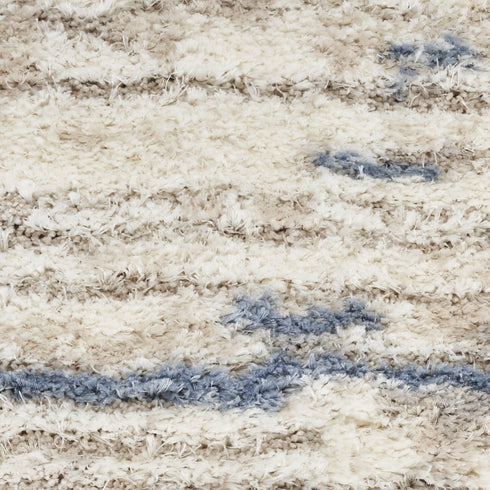 7' X 9' Light Blue Gray and Beige Abstract Shag Area Rug
