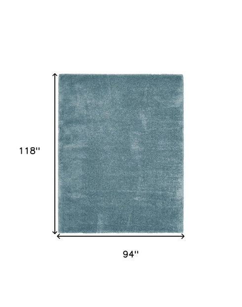8' X 10' Aqua Shag Area Rug