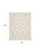 8' X 10' Ivory and Gray Geometric Shag Area Rug