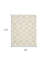 8' X 10' Ivory and Gray Geometric Shag Area Rug