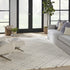8' X 10' Ivory and Gray Geometric Shag Area Rug