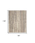 8' X 10' Beige Ivory and Gray Abstract Shag Area Rug