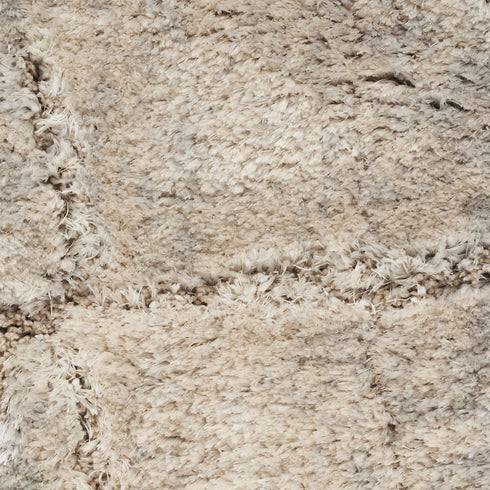 8' X 10' Beige Ivory and Gray Abstract Shag Area Rug