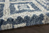 8' X 11' Denim Blue And Ivory Geometric Shag Non Skid Area Rug