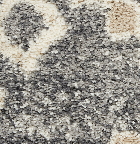 8' X 11' Gray Geometric Shag Area Rug
