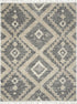 8' X 11' Gray Geometric Shag Area Rug