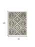 8' X 11' Gray Geometric Shag Area Rug