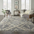 8' X 11' Gray Geometric Shag Area Rug