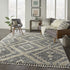 8' X 11' Gray Geometric Shag Area Rug