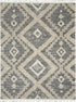 8' X 11' Gray Geometric Shag Area Rug
