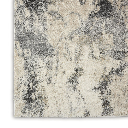 8' X 11' Cream and Gray Abstract Distressed Area Rug