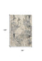 8' X 11' Cream and Gray Abstract Distressed Area Rug