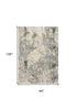 8' X 11' Cream and Gray Abstract Distressed Area Rug