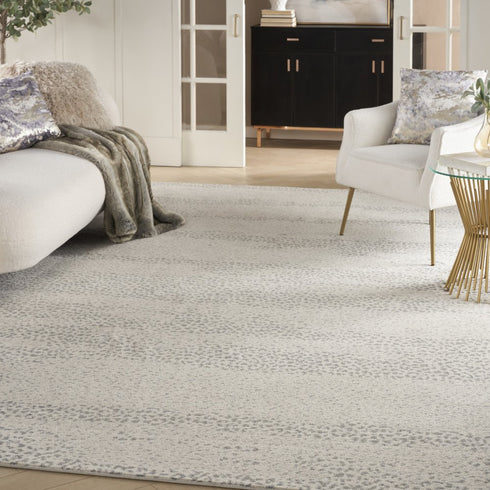 8' X 11' Beige And Gray Abstract Area Rug