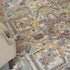 8' X 10' Blue and Red Floral Distressed Area Rug