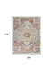 8' X 10' Blue and Red Floral Distressed Area Rug