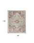 8' X 10' Blue and Red Floral Distressed Area Rug