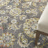 8' X 10' Charcoal Brown and Yellow Floral Distressed Area Rug