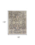 8' X 10' Charcoal Brown and Yellow Floral Distressed Area Rug