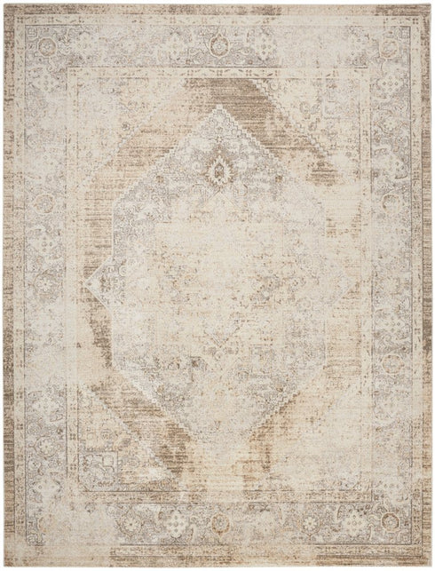 9' X 12' Tan And Beige Geometric Area Rug