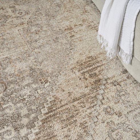 9' X 12' Tan And Beige Geometric Area Rug