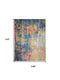 9' X 12' Blue and Yellow Abstract Power Loom Area Rug