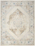 9' X 12' Ivory And Blue Geometric Area Rug