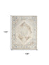 9' X 12' Ivory And Blue Geometric Area Rug
