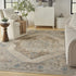 9' X 12' Ivory And Blue Geometric Area Rug
