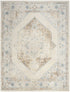9' X 12' Ivory And Blue Geometric Area Rug