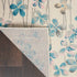 9' X 12' Ivory And Blue Floral Area Rug